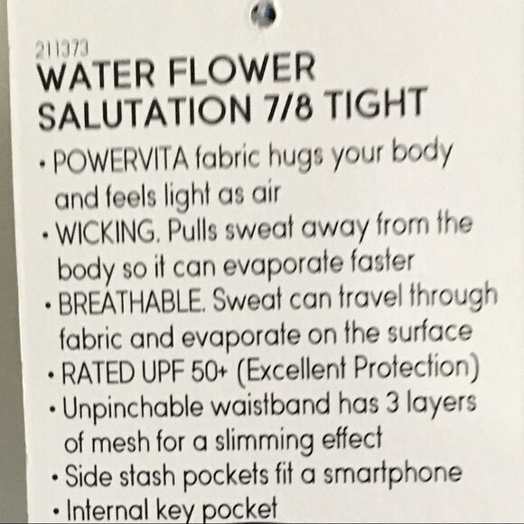 ATHLETA Water Flower Print 7/8 Yoga Gym Leggings Navy Blue XXS - Picture 6 of 6